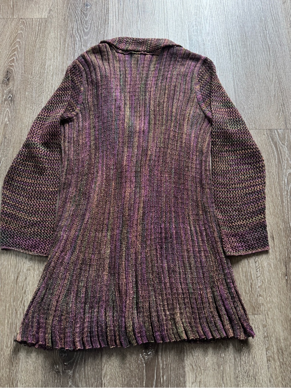 Krazy Kat Long Ribbed‎ Single-Button Cardigan -  Multicolor - Picture 3 of 9